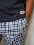 Men summer pajama set Dark Grey T-shirt + Black X White Checkered Pants